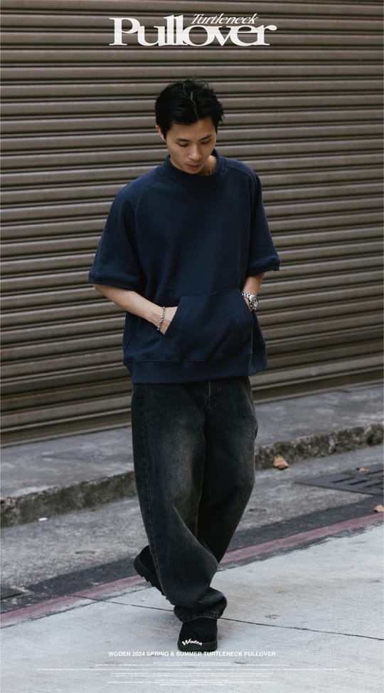 WODEN 2024 Spring & Summer 001 Turtleneck Pullover 海軍藍款