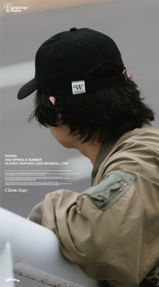 WODEN 2024 Spring & Summer 003 Classic Feather LOGO Baseball Cap