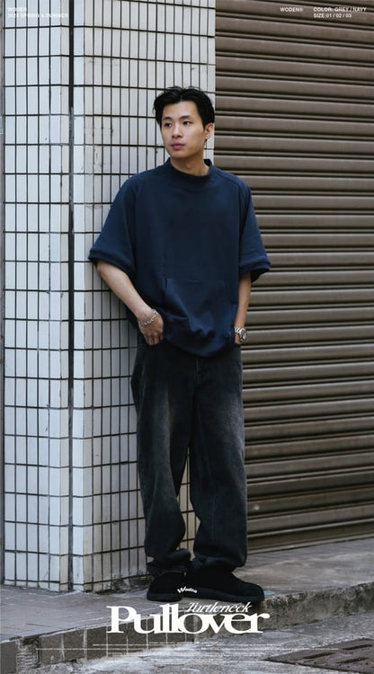 WODEN 2024 Spring & Summer 001 Turtleneck Pullover 海軍藍款