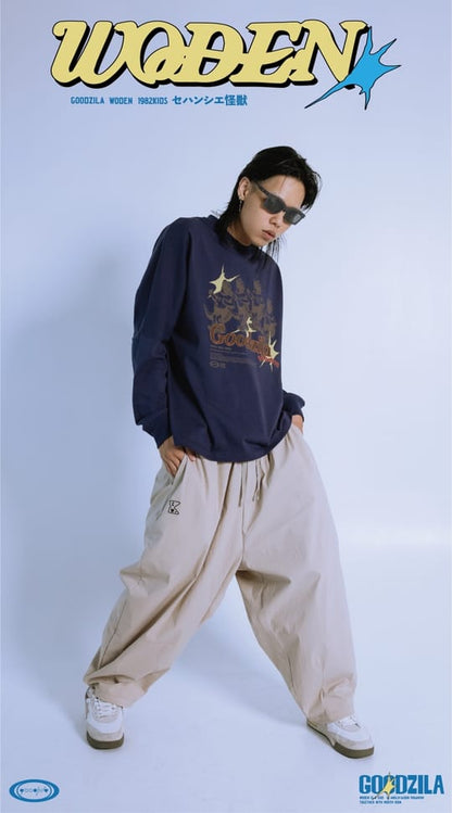 WODEN X Goodzila 033 Hand Painted L/S tee 藏青