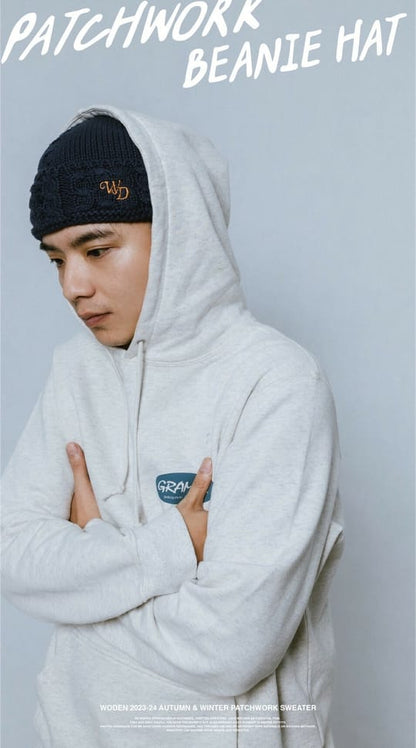 WODEN 2023-24 Autumn & Winter Patchwork Beanie Hat 藏青