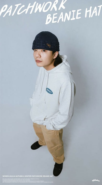 WODEN 2023-24 Autumn & Winter Patchwork Beanie Hat 藏青