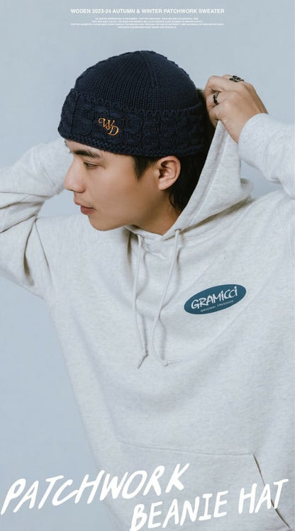 WODEN 2023-24 Autumn & Winter Patchwork Beanie Hat 藏青