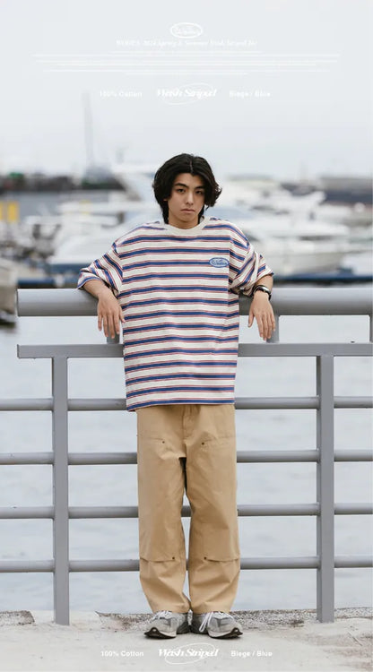 WODEN 2024 Spring & Summer 029 Wash Striped Tee