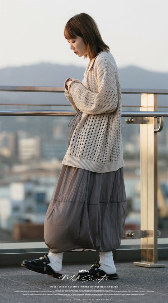 WODEN 2023-24 Autumn & Winter 028 Vintage Mesh Sweater