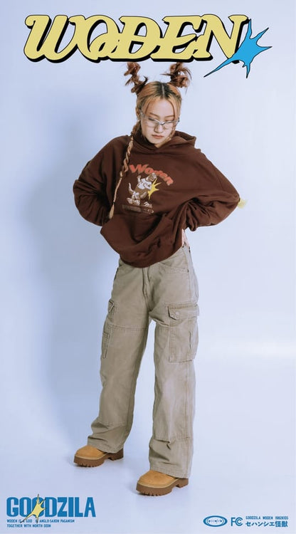 WODEN X Goodzila 032 Hand Painted Hoodie 咖啡