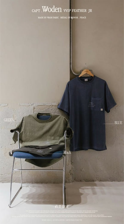 WODEN 2023-24 Autumn & Winter 024 Limited Wash Pocket tee 黑