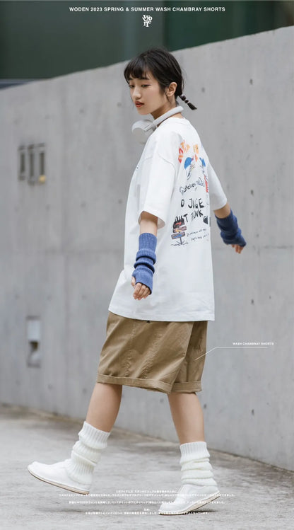 WODEN 2023 Spring & Summer Wash Chambray Shorts 卡其色