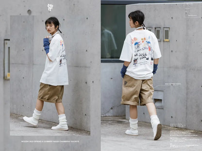 WODEN 2023 Spring & Summer Wash Chambray Shorts 卡其色