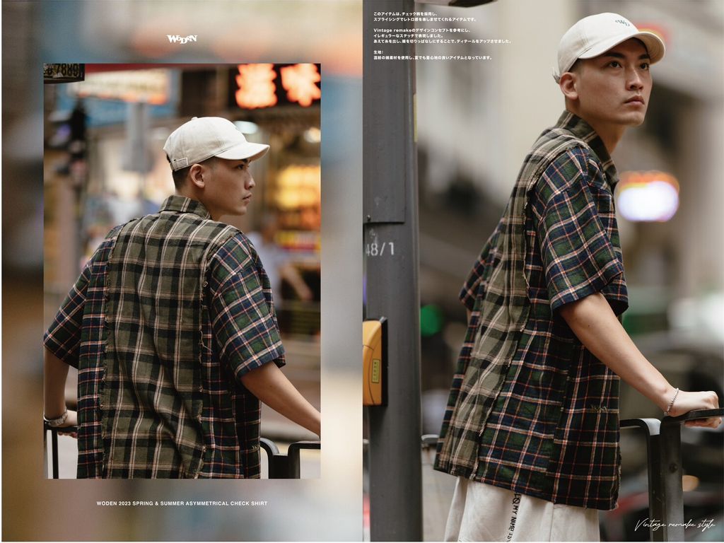 WODEN 2023 Spring & Summer 028 Asymmetrical Check Shirt