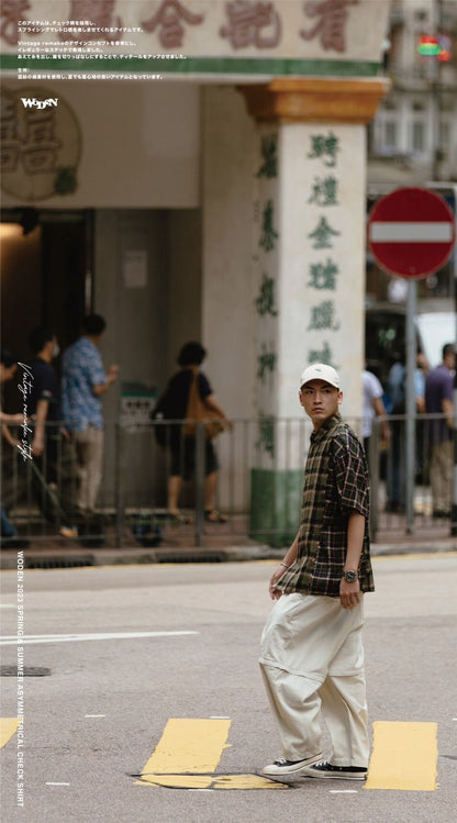 WODEN 2023 Spring & Summer 028 Asymmetrical Check Shirt