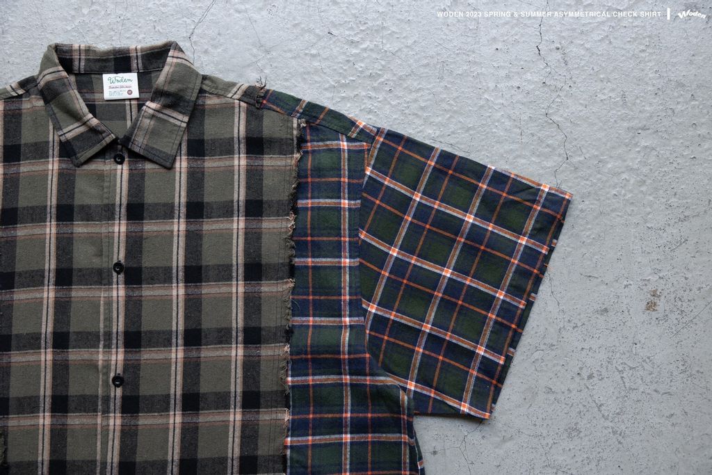 WODEN 2023 Spring & Summer 028 Asymmetrical Check Shirt