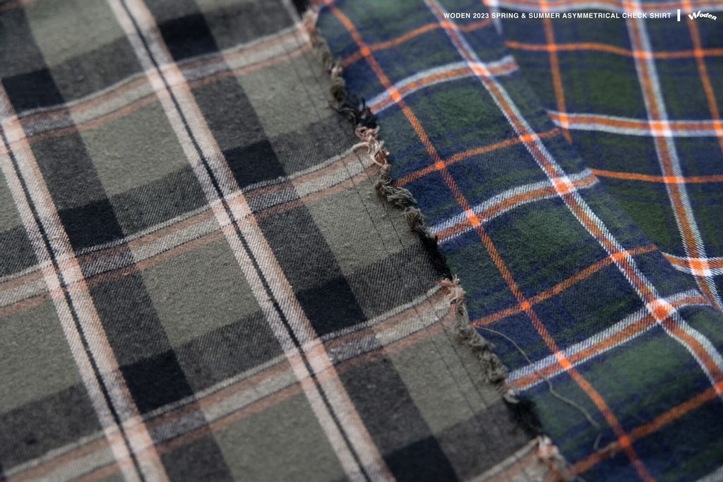 WODEN 2023 Spring & Summer 028 Asymmetrical Check Shirt