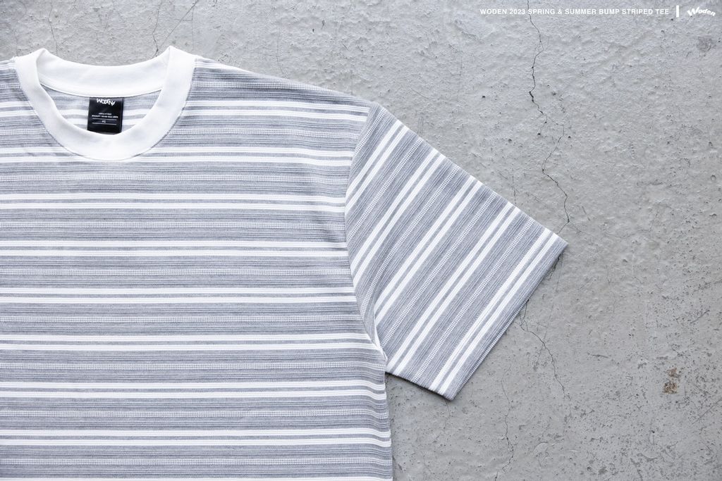 WODEN 2023 Spring & Summer 035 Bump Striped tee灰色