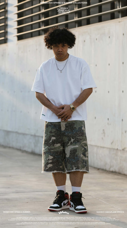 WODEN 2025 Spring & Summer 031 Sashiko Camouflage Shorts