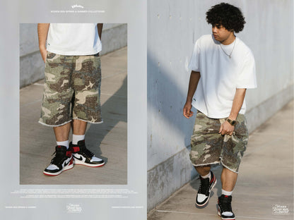 WODEN 2025 Spring & Summer 031 Sashiko Camouflage Shorts