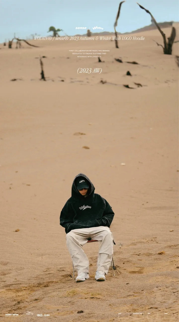 WODEN® / sense® 2023 Autumn & Winter 049 Wash LOGO Hoodie