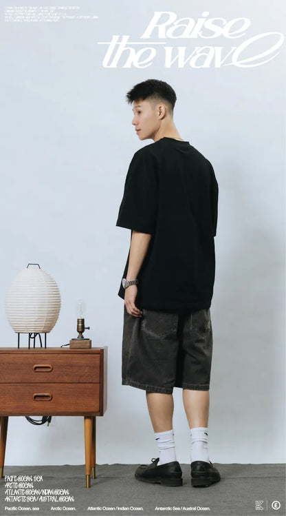 COWAVE 2024 Spring & Summer Wash Denim Bermuda Shorts