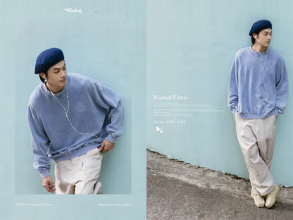 WODEN 2024 Fall & Winter 027 Wash Carved Sweatshirt