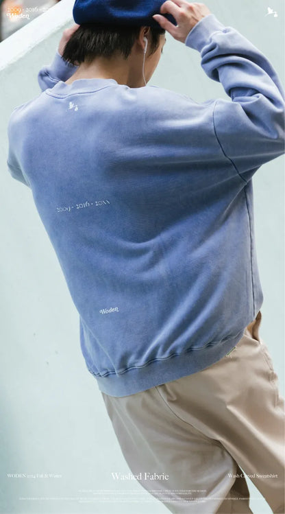 WODEN 2024 Fall & Winter 027 Wash Carved Sweatshirt