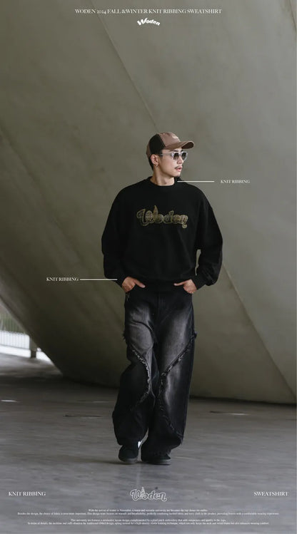 WODEN 2024 FALL &WINTER 032 KNIT RIBBING SWEATSHIRT
