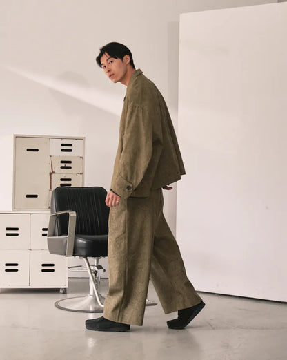 P.B.P LOOSE-FIT WASHED TROUSERS