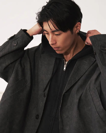P.B.P LOOSE-FIT WASHED BLAZER