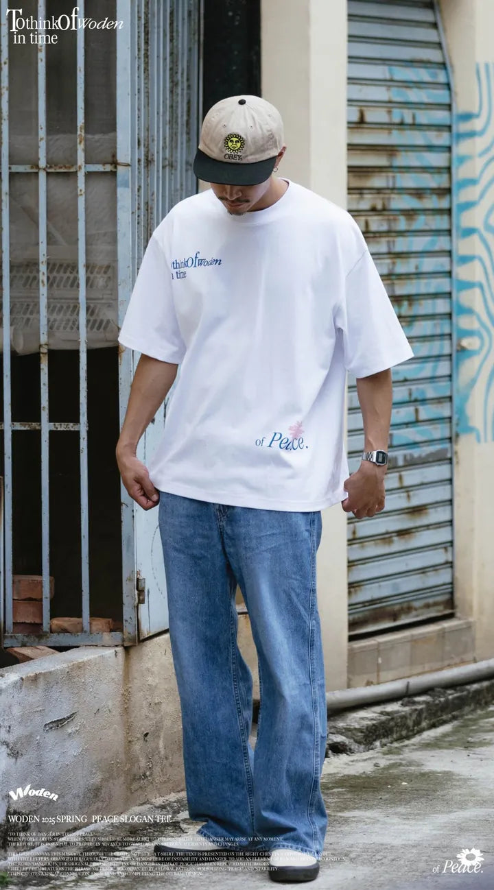 WODEN 2025 Spring & Summer 004 Peace Slogan Tee