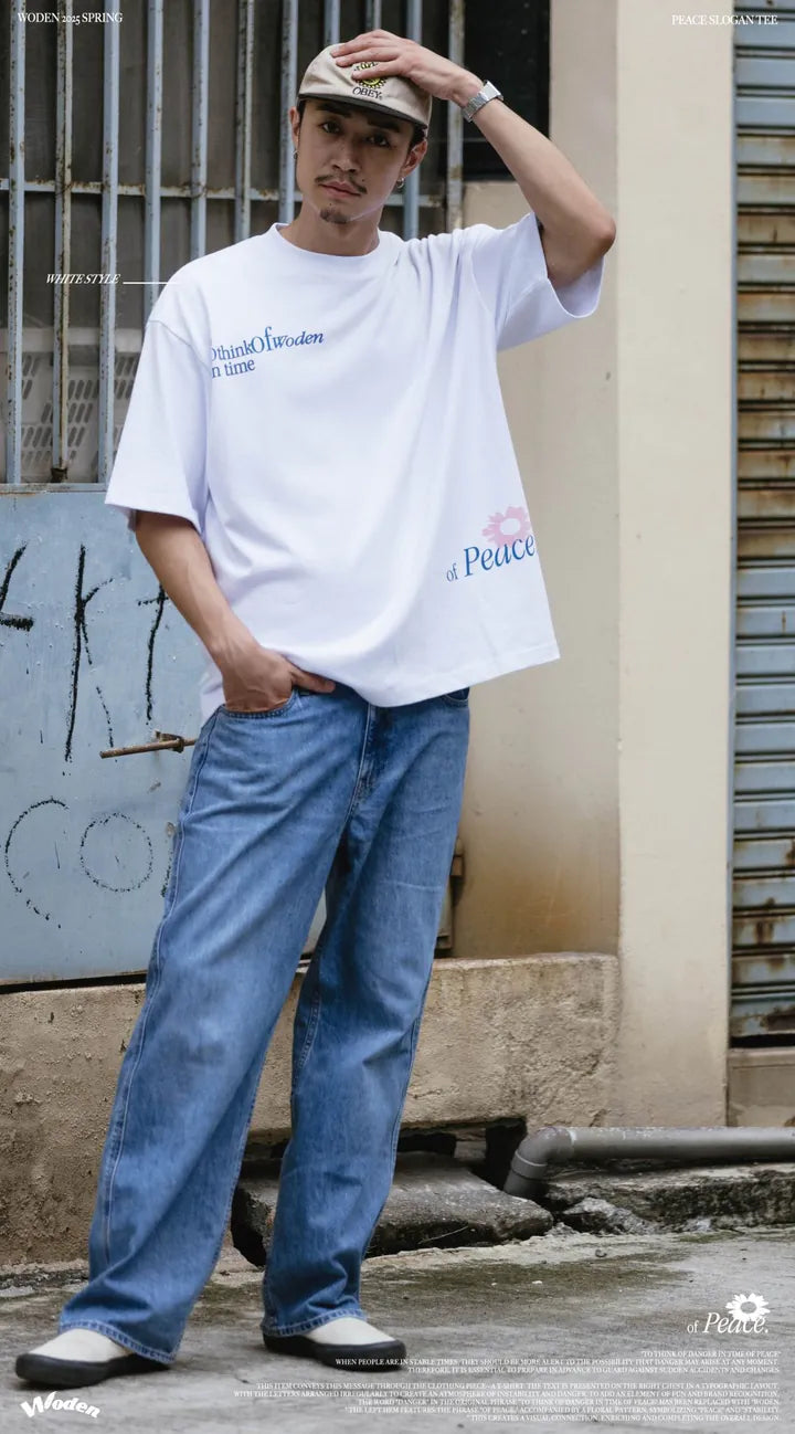 WODEN 2025 Spring & Summer 004 Peace Slogan Tee