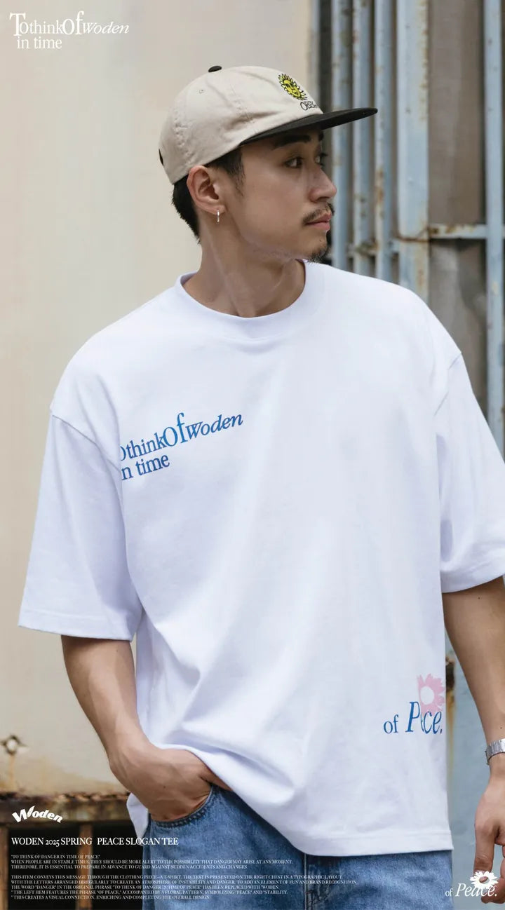 WODEN 2025 Spring & Summer 004 Peace Slogan Tee