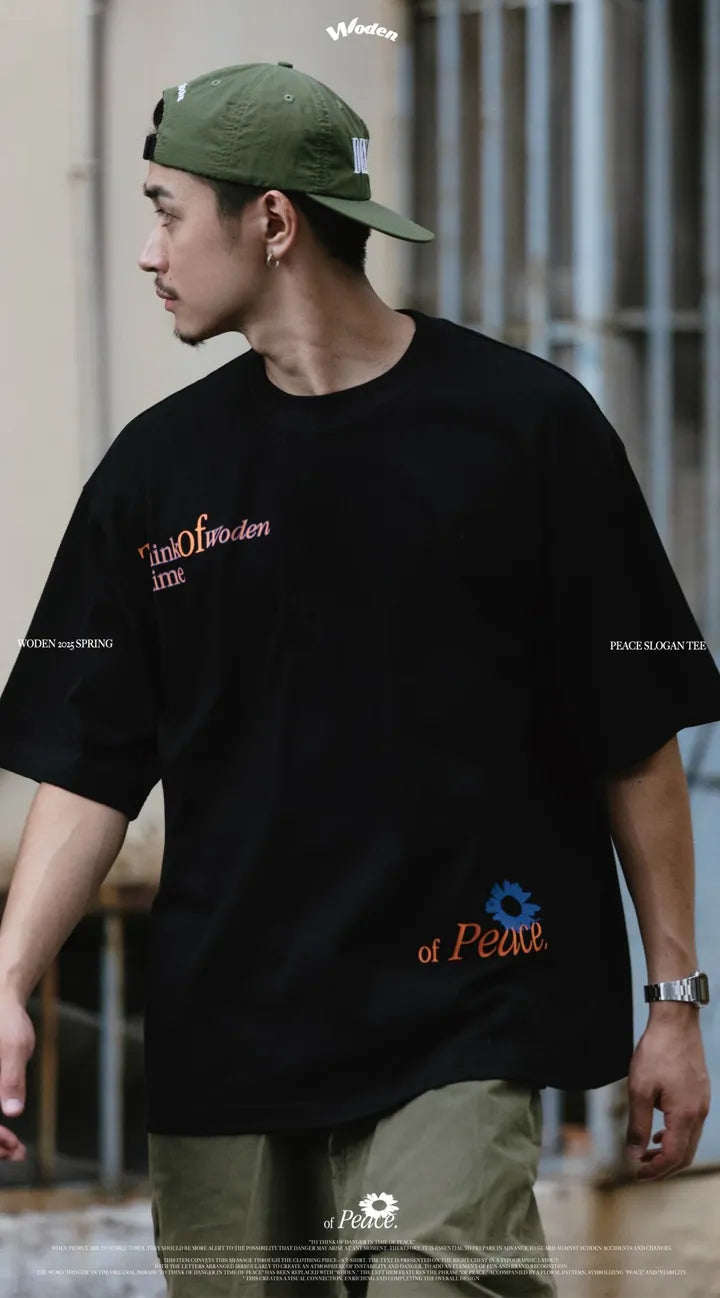 WODEN 2025 Spring & Summer 004 Peace Slogan Tee