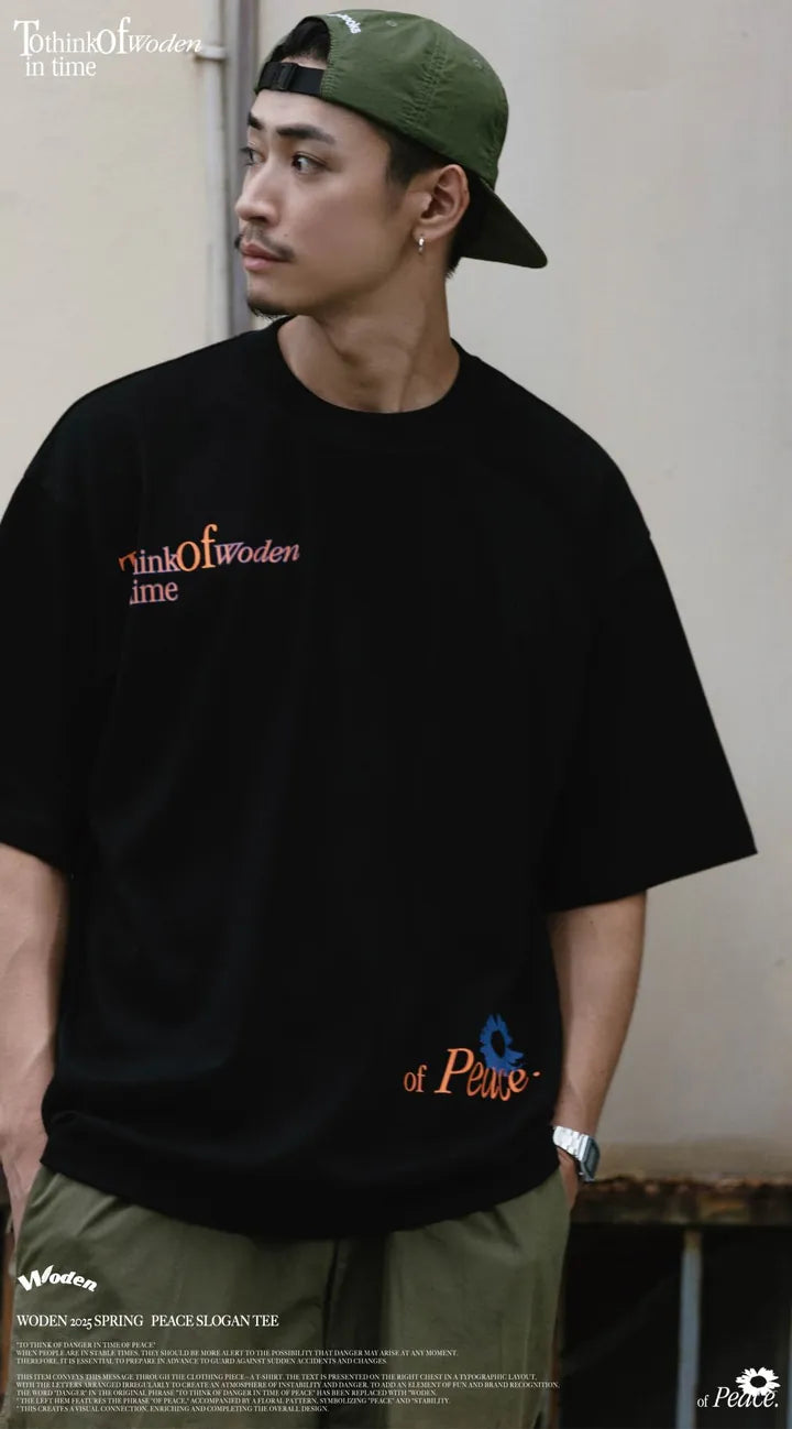 WODEN 2025 Spring & Summer 004 Peace Slogan Tee