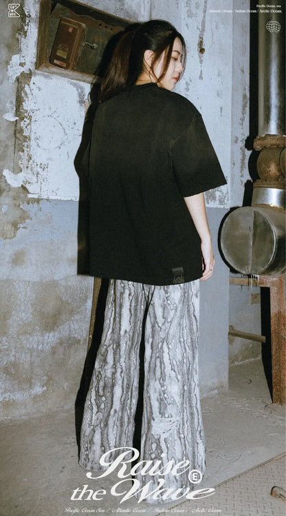 COWAVE 2025 Spring & Summer Neckline Printing Tee