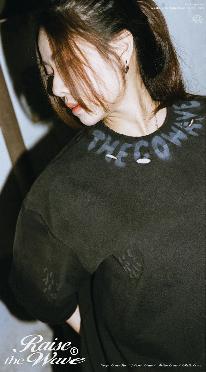 COWAVE 2025 Spring & Summer Neckline Printing Tee