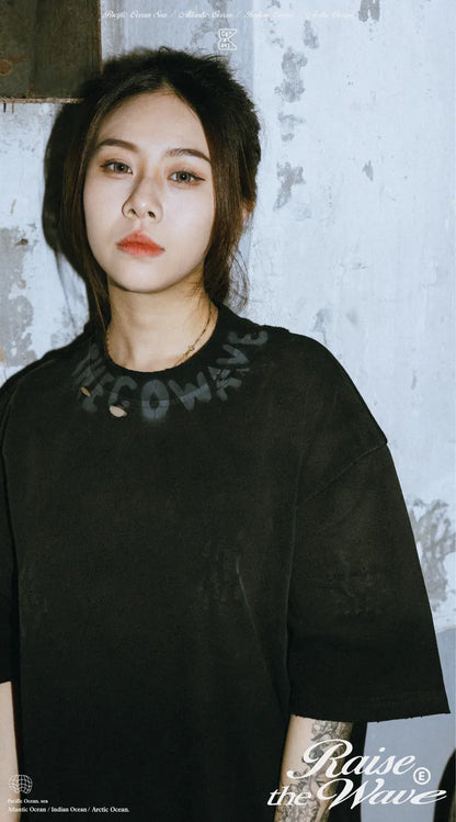COWAVE 2025 Spring & Summer Neckline Printing Tee