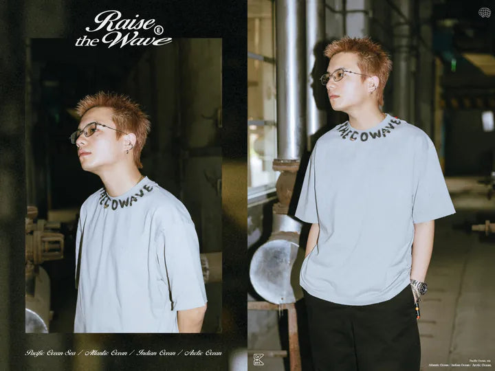 COWAVE 2025 Spring & Summer Neckline Printing Tee