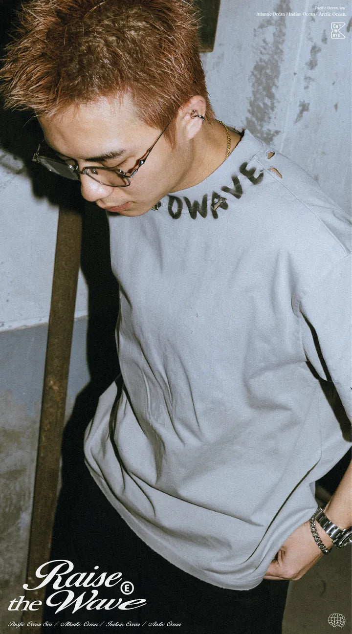 COWAVE 2025 Spring & Summer Neckline Printing Tee
