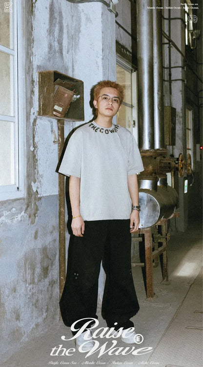 COWAVE 2025 Spring & Summer Neckline Printing Tee