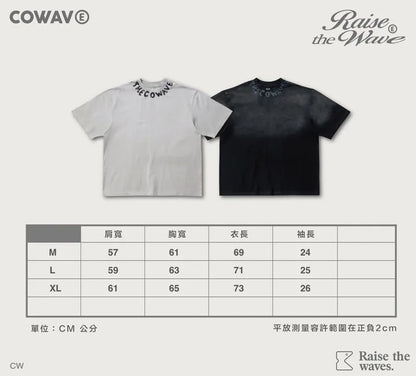COWAVE 2025 Spring & Summer Neckline Printing Tee