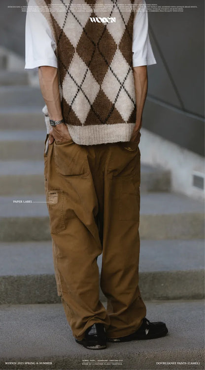 WODEN 2025 Spring & Summer 038 Doubleknee Pants (Camel)