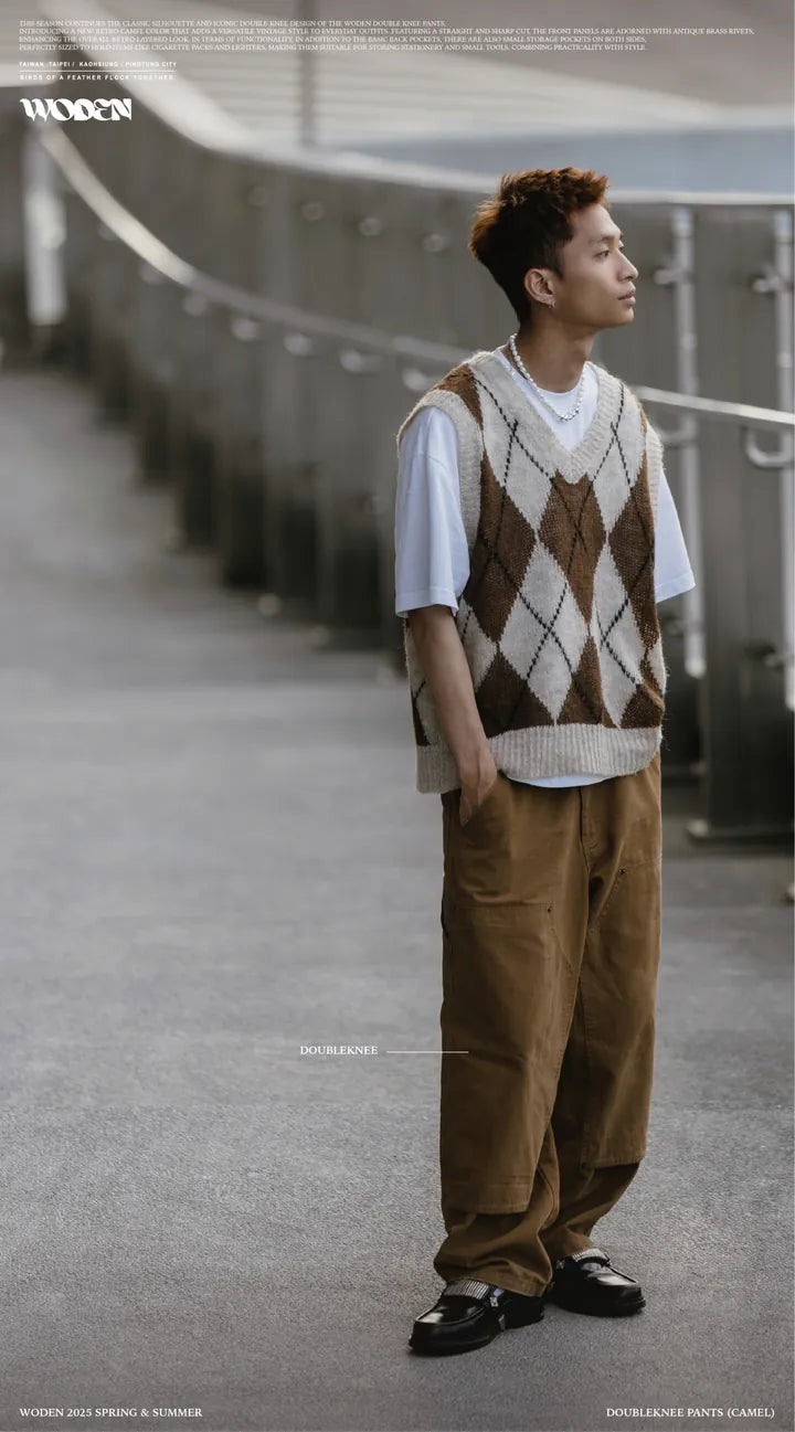 WODEN 2025 Spring & Summer 038 Doubleknee Pants (Camel)