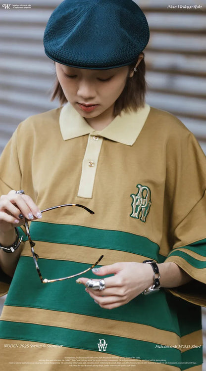 WODEN 2025 Spring & Summer 037 Patchwork POLO Shirt