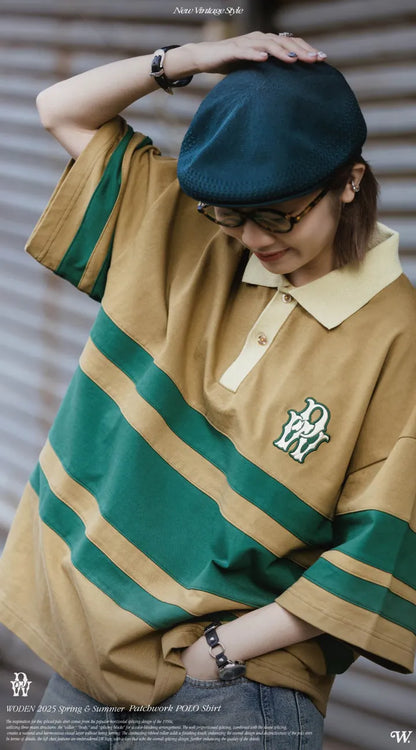 WODEN 2025 Spring & Summer 037 Patchwork POLO Shirt