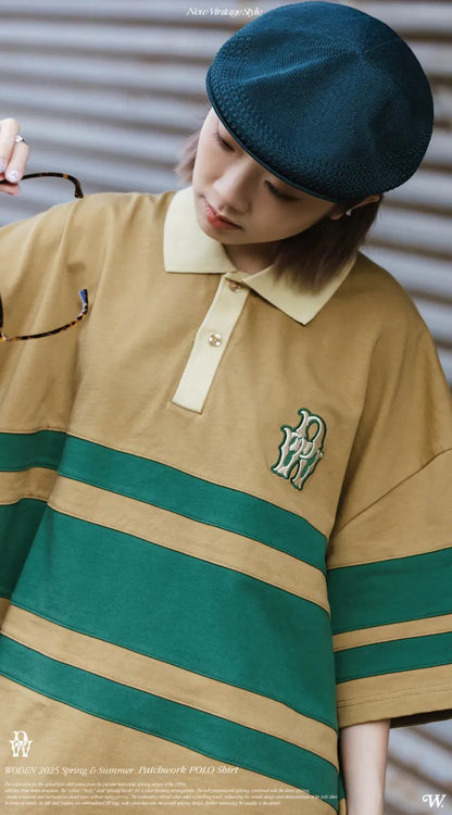 WODEN 2025 Spring & Summer 037 Patchwork POLO Shirt