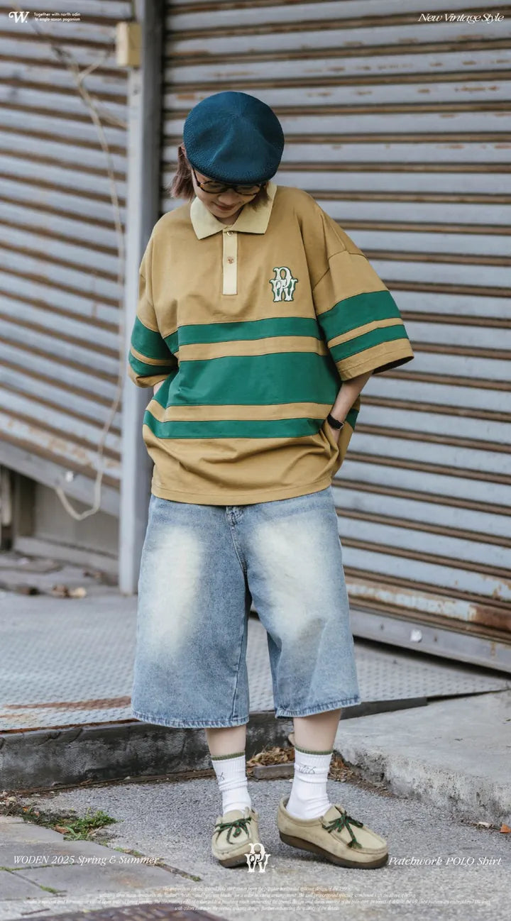 WODEN 2025 Spring & Summer 037 Patchwork POLO Shirt