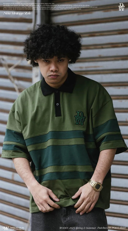 WODEN 2025 Spring & Summer 037 Patchwork POLO Shirt