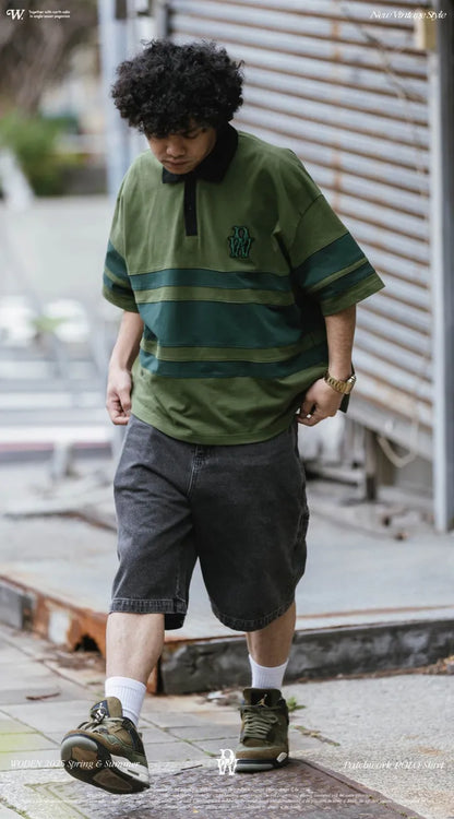 WODEN 2025 Spring & Summer 037 Patchwork POLO Shirt
