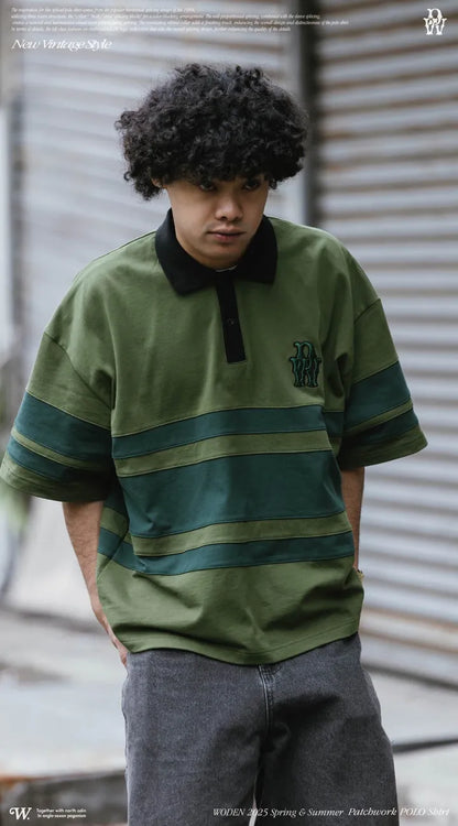 WODEN 2025 Spring & Summer 037 Patchwork POLO Shirt
