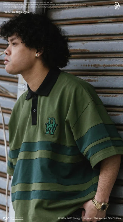 WODEN 2025 Spring & Summer 037 Patchwork POLO Shirt