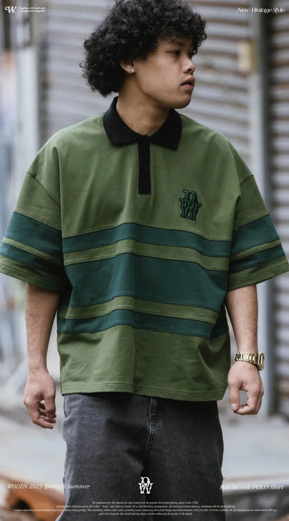 WODEN 2025 Spring & Summer 037 Patchwork POLO Shirt
